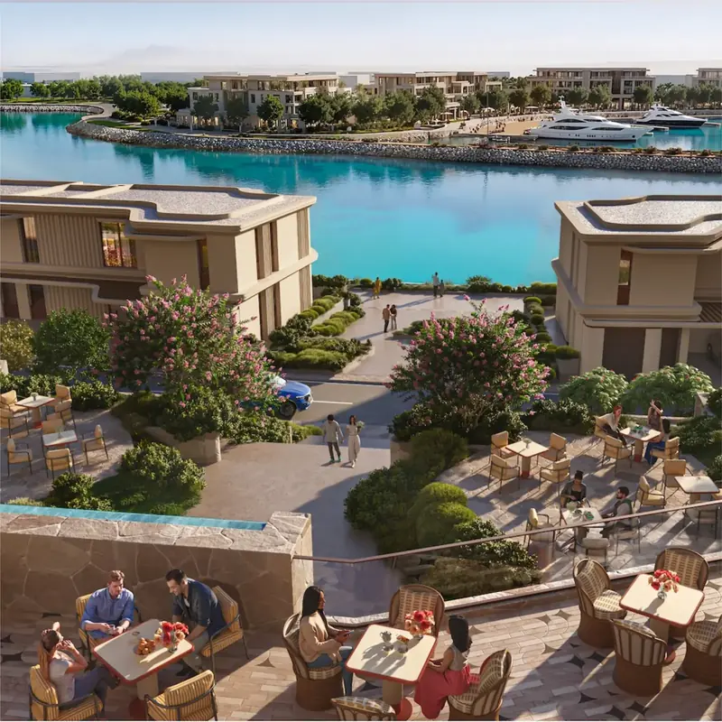Canal-side terraces at Waterfront Residences